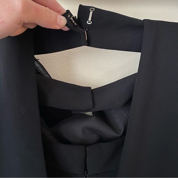 Jay Godfrey | Moore Strapless Ruffle Jumpsuit Wide Leg Cut Out Black Size 2 - Picture 7 of 9